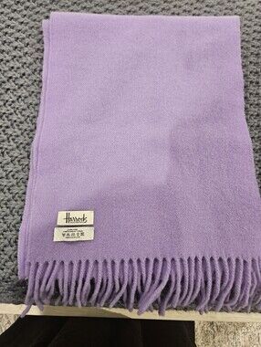 Harrods Lilac Cashmere Fringe Scarf
